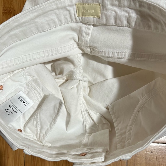MOTHER The Looker Crop Jeans White Stayin Alive Size 29 - Picture 7 of 16
